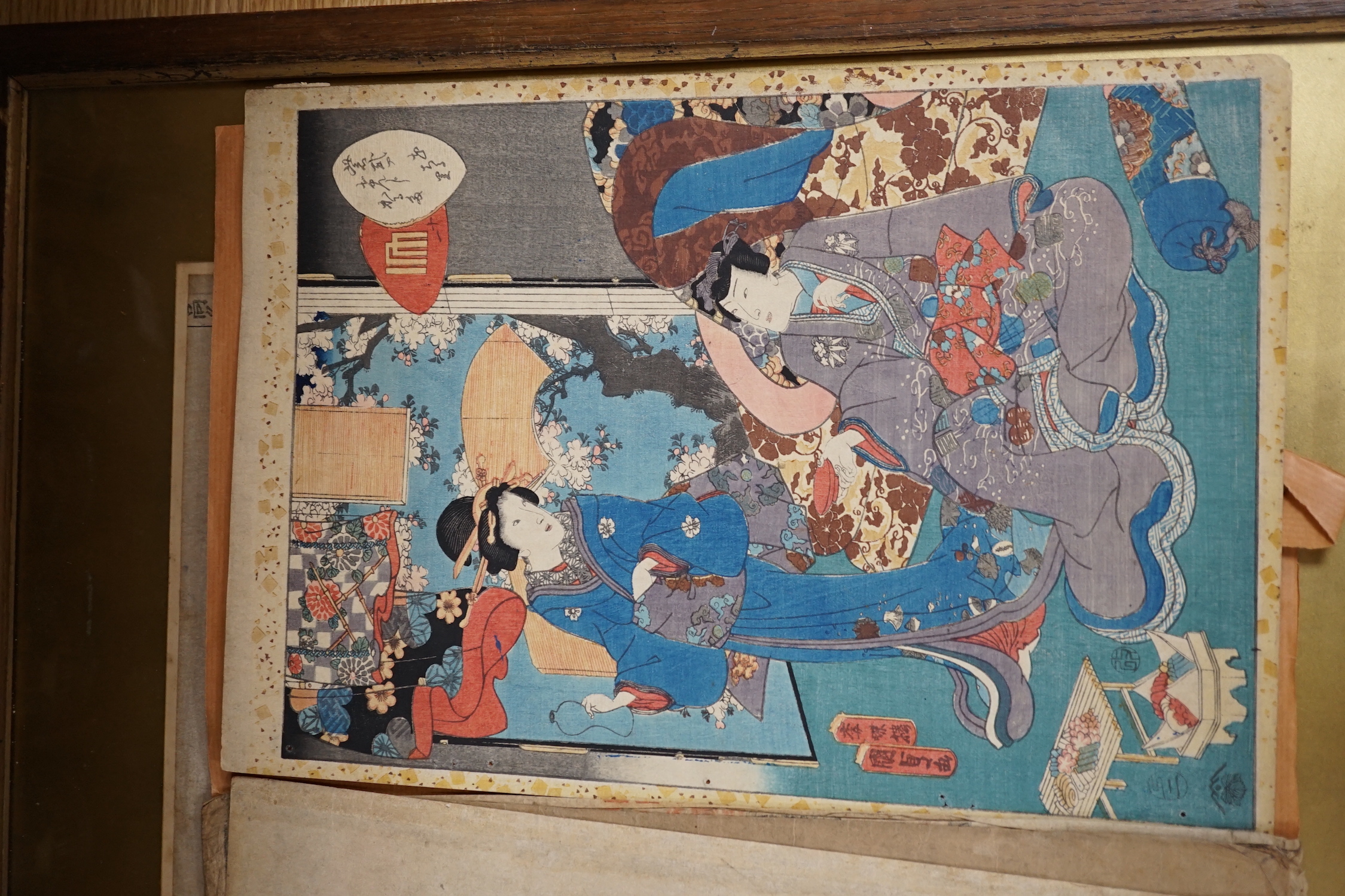 Japanese School, four assorted woodblock prints including Koryusai and Hiroshige, largest 39 x 25cm, four unframed